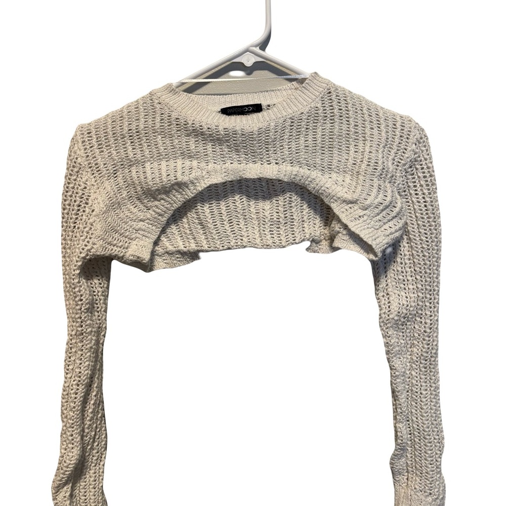 Cream Knit Cropped Sweater